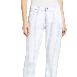 Citizens of Humanity Jeans Women's 26 White Blue Tie Dye Emerson Slim Boyfriend